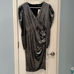 INC silver glitz, runway velvet dress, size medium